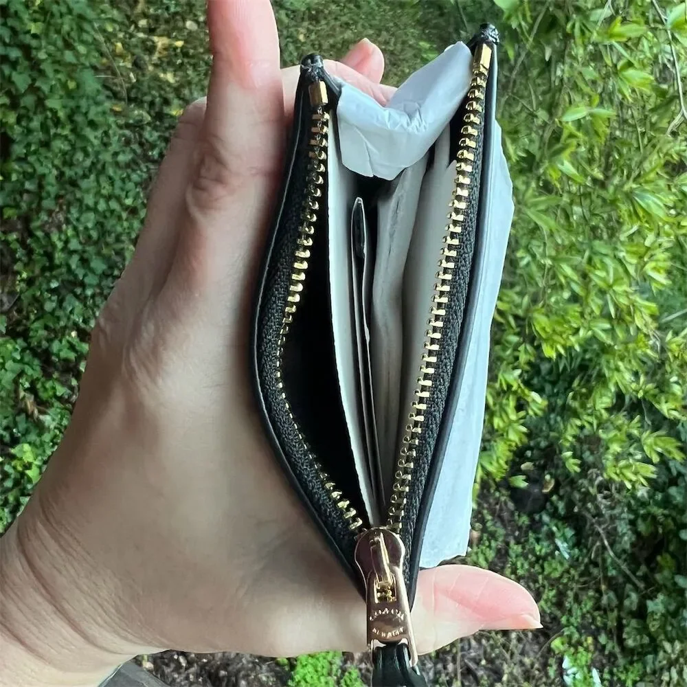 COACH Mini Skinny Id Case Cardholder Wallet w Cherry Print NWT AUTHENTIC - Picture 5 of 9